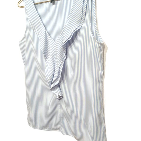 Ann Taylor Striped Ruffle Tank Top Blouse Size XS - Picture 4 of 11